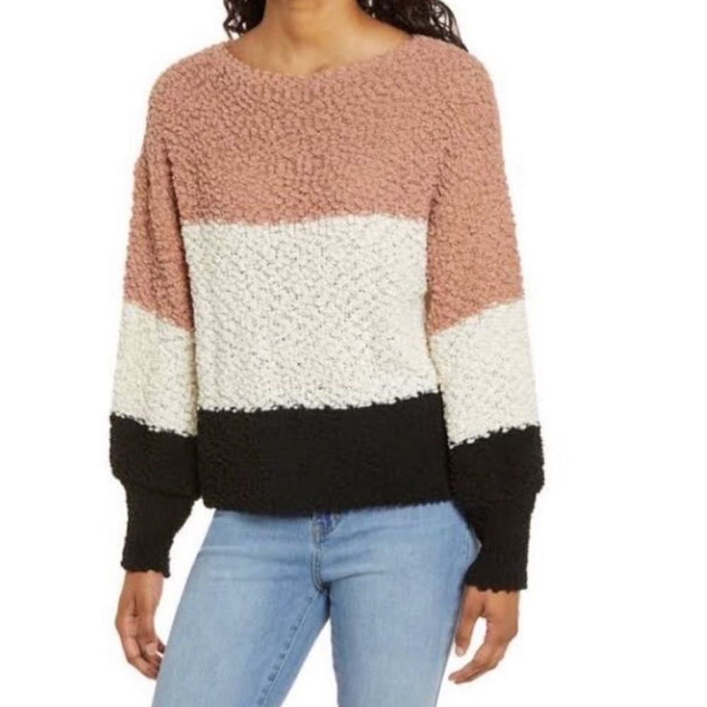 LULU’S Women’s Sweater Pullover Always Be Together Chenille Camel Size XS